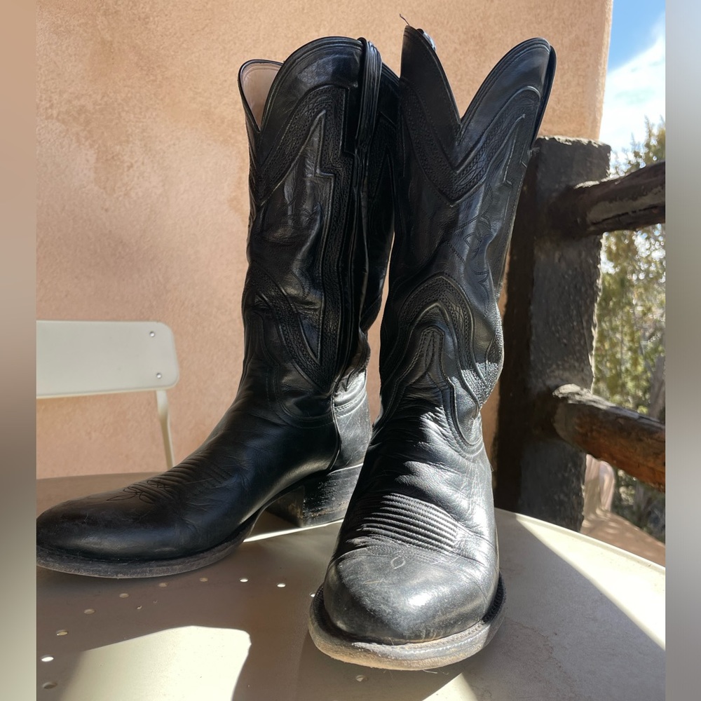 Lucchese Classic's Men's Handmade Black "Collins" Florence Buffalo Boots 8B